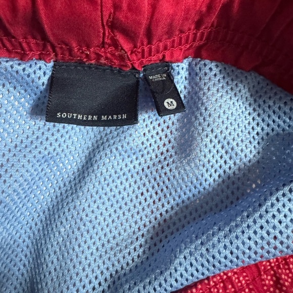 Southern Marsh Dockside Swim Trunk, Men’s, Red, Peach Colors, Quickdry, Size med - Picture 6 of 10